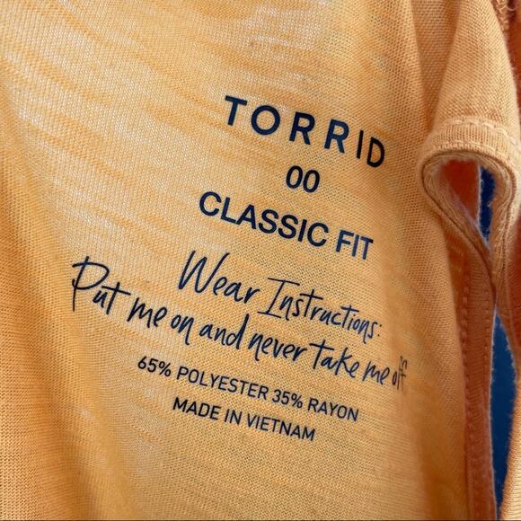 Torrid Classic Fit Tank Top Size 00 Golden Yellow Be Kind Lightweight Summer - Picture 2 of 7